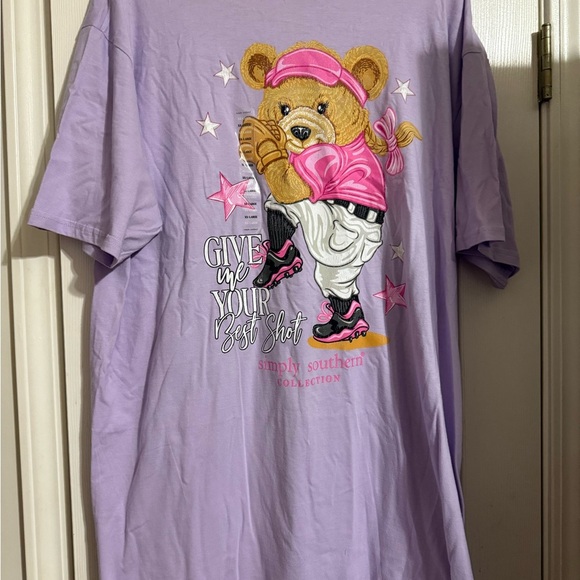 NWT Simply Southern Baseball Girl Tee Shirt - Picture 3 of 7